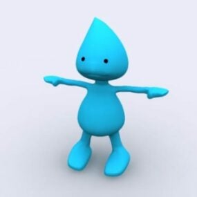 Modelo 3D em forma de água de personagem de desenho animado