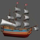 Mittelalterliches Piratensegelschiff