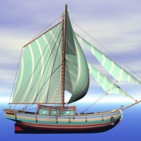 مدل 3 بعدی قایق بادبانی ماهیگیری