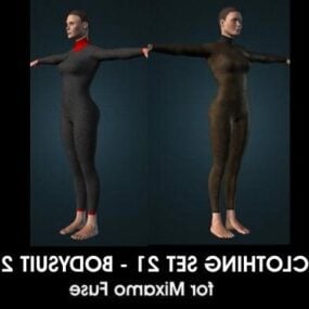 Sport Bodysuit With Young Girl 3d model