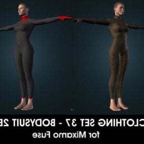 Meisje met bodysuit Full Body Fashion 3D-model
