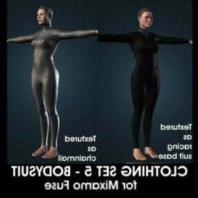 Bodysuit Fashion With Girl Character 3d model