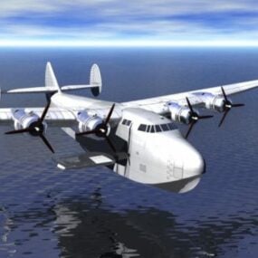 3д модель водного самолета Boeing