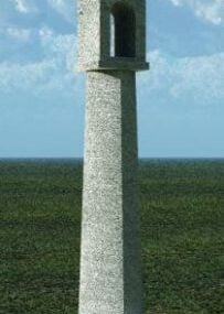 Model 3D kamiennej wieży strażniczej