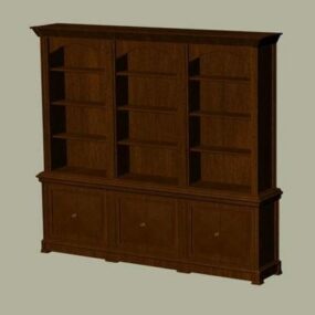 Bookcase Red Wood 3d model