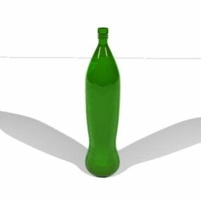 Model 3D zielonej szklanej butelki