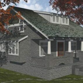3D model venkovského domu chlapeckého věku