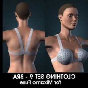 Girl Character With Bra 3d model