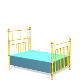 Bed Furniture Brass Frame 3d model