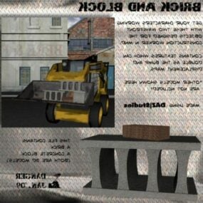 Modelo 3d de construção de blocos de tijolos