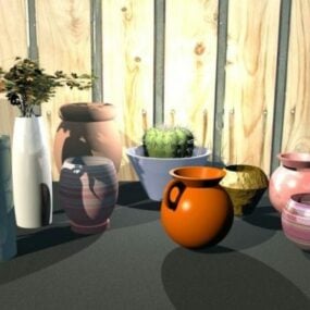 Different Size Of Flower Vases 3d model
