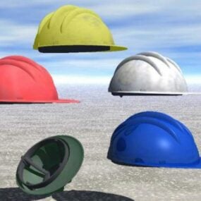 带颜色的安全帽3d模型