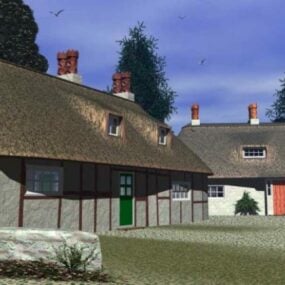 Thatched Cottage House 3d model