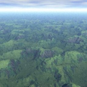 Paysage de terrain de montagne avec texture de ciel modèle 3D