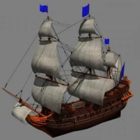 Mô hình thuyền buồm Hoàng tử William 3d