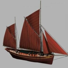 复古木制帆船3d模型