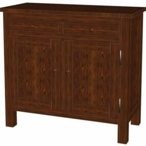 Corner Cabinet Brown Wood 3d model