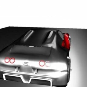 Hopeinen Bugatti Veyron Car 3D malli