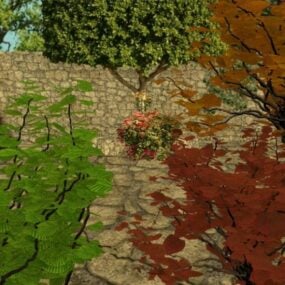 Herbstpflanzenbüsche 3D-Modell
