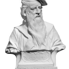 3d модель знаменитого персонажа стародавньої статуї Гутенберга