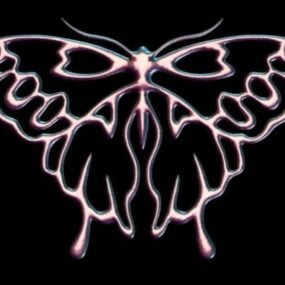 3d модель різьбленого орнаменту метелика