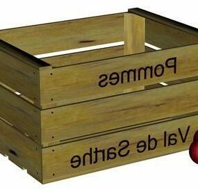 3D-Modell einer Caisse-Kistenbox aus Holz