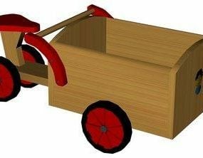 Modelo 3d de triciclo de madeira de brinquedo infantil