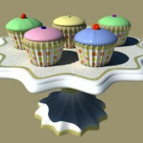 Cupcakes pöydällä 3d-malli