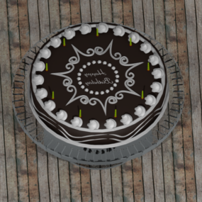 طبق كعكة الشوكولاتة نموذج 3D