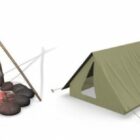 Палатка для путешествий у костра