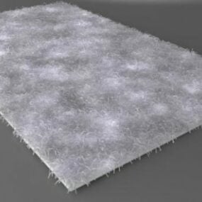 毛皮のカーペットの長方形の形状 3D モデル