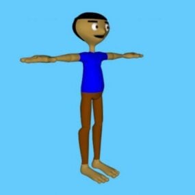 Modelo 3d de personaje de chico de dibujos animados