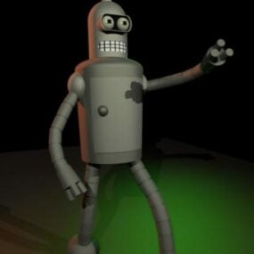 Legrační kreslená postava robota 3D model