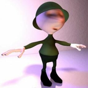 Cartoon Army Soldier Character 3d model