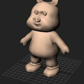 Model 3D małej świnki z kreskówki