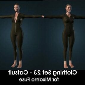 Catsuit With Girl Character 3d model
