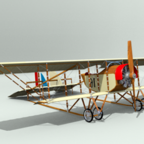 Avião vintage Caudron Giii modelo 3d