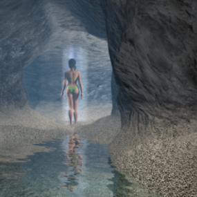 Wasserfall-Höhlenlandschaft 3D-Modell