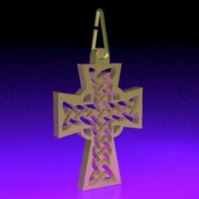 Mô hình 3d trang trí chữ thập Celtic