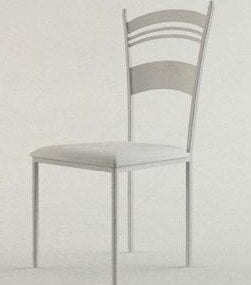 Simple Chair With Thin Leather On Seat And Back 3d model