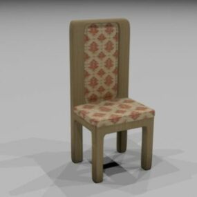 Vintage puinen tuoli kuviollisella 3d-mallilla