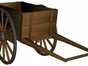 Vintage Wheel Cart Charrette 3d model