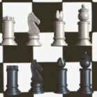 Pièces d'échecs noir blanc