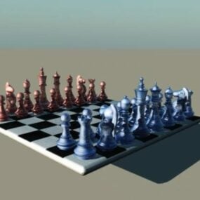 Klasická šachová herní sada 3D model