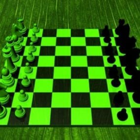 Chess Board Game Set 3d model