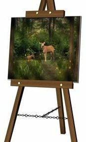 Easel With Oil Painting 3d model