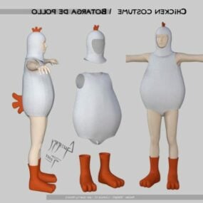 Chicken Animal In Costume 3d model