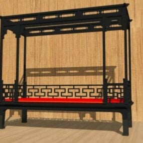 Traditional China Couch 3d model