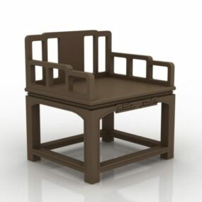 Vintage čínský židle nábytek 3D model