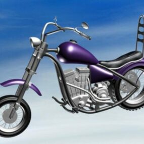 Model 3D roweru Chopper w klasycznym stylu